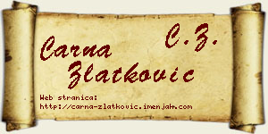 Čarna Zlatković vizit kartica